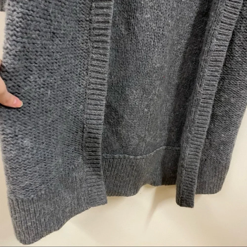 Aritzia Talula Open Front Cardigan Long Length Wool Blend Grey - Picture 6 of 8